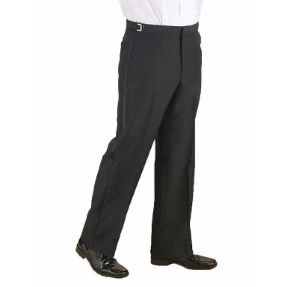 Neil Allyn Versa Wool Black Tuxedo Flat Front Pants